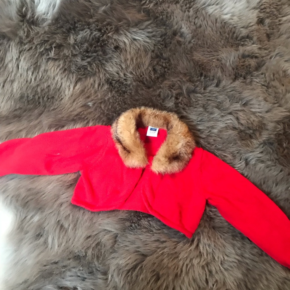 Janie and Jack Faux Fur cardigan